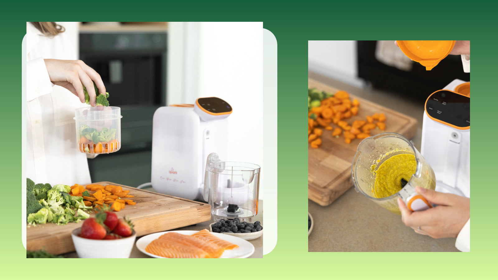 Quark Baby Quook product photo arranged for baby food maker cleaning checks