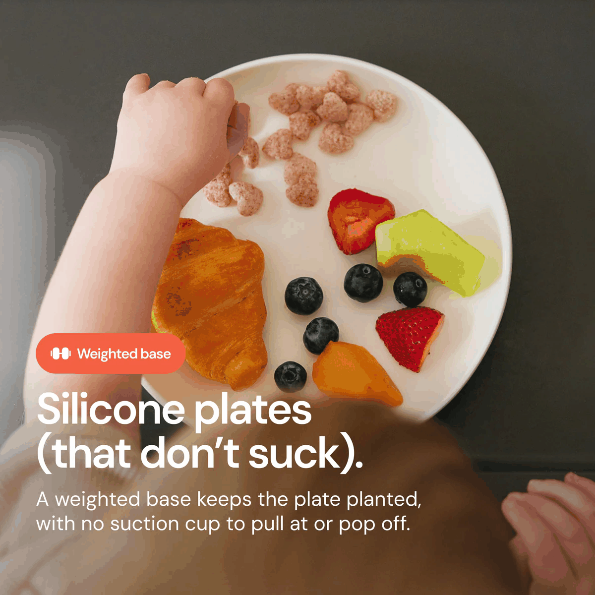 Assiette lestée en silicone