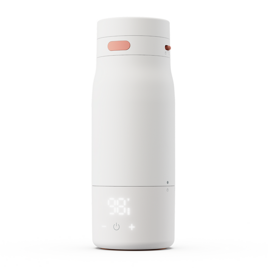Clean product image of BuubiBottle Portable Milk Warmer PRO showing the display and control buttons