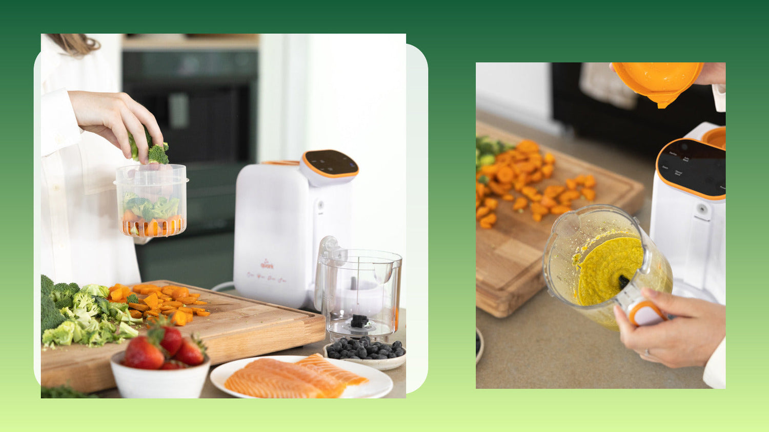 Quark Baby Quook product photo arranged for baby food maker cleaning checks